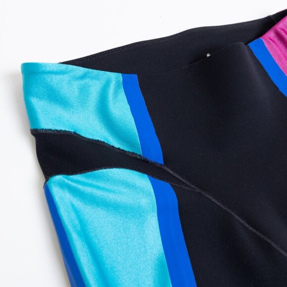 Nike BTQ Layered Tights Black 7/8 High Waisted Dri-Fit Retro 80s Aerobics - Picture 9 of 16